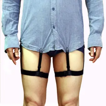 Leg Thigh Men Garter Suspender Elastic Adjustable Shirt Stays Belt