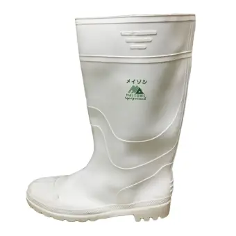 rubber boots white