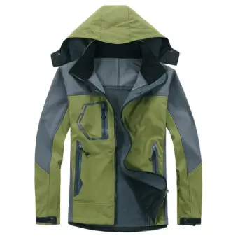 green hiking jacket