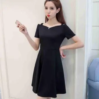 Moys Korean Aika Classy Black Dress 