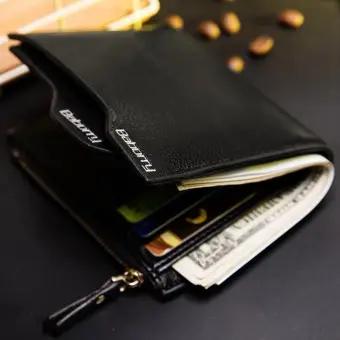 New Men Antimagnetic Anti Rfid Wallet Men Short Wallet With The Zipper - 