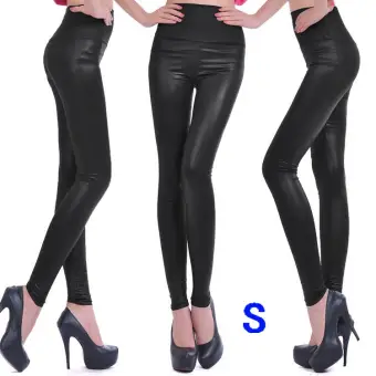 matt leather leggings