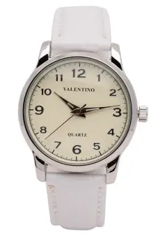 white leather strap watch