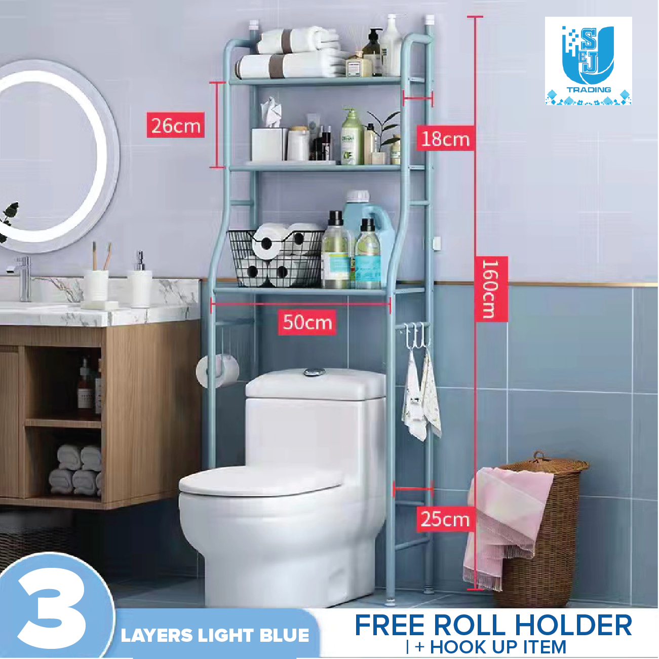 Bathroom shelving Floortoceiling shelf Toilet Bath Toilet Washstand
