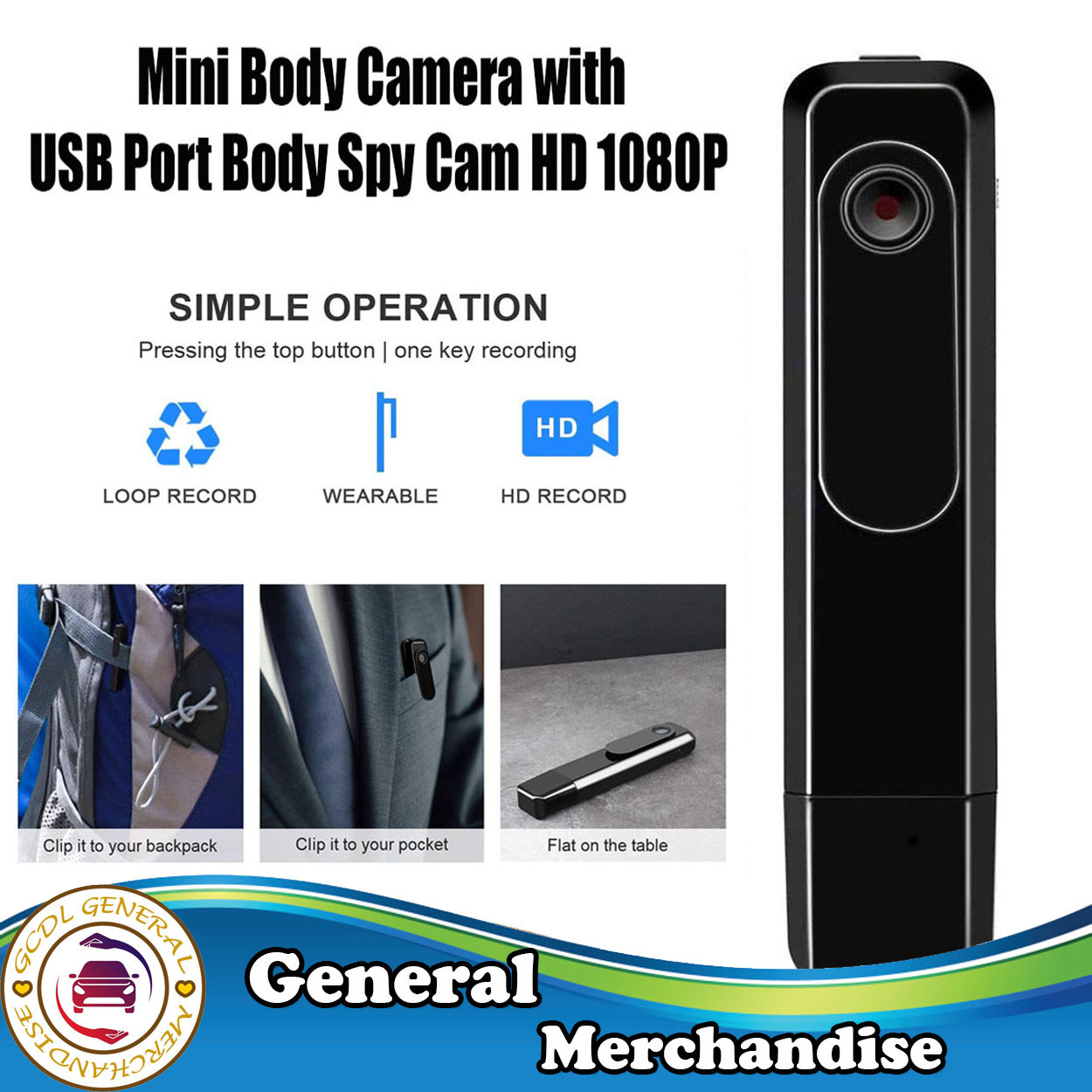 rechargeable low key spycam portable hidden video surveillance camera