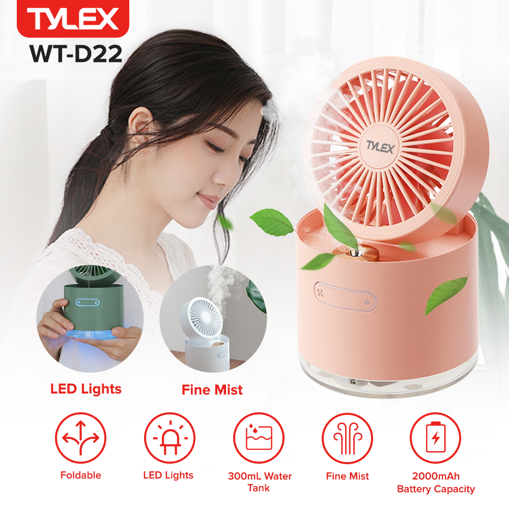 TYLEX XM31 Multi-Function Foldable Air Humidifier Electric Mini Fan ...