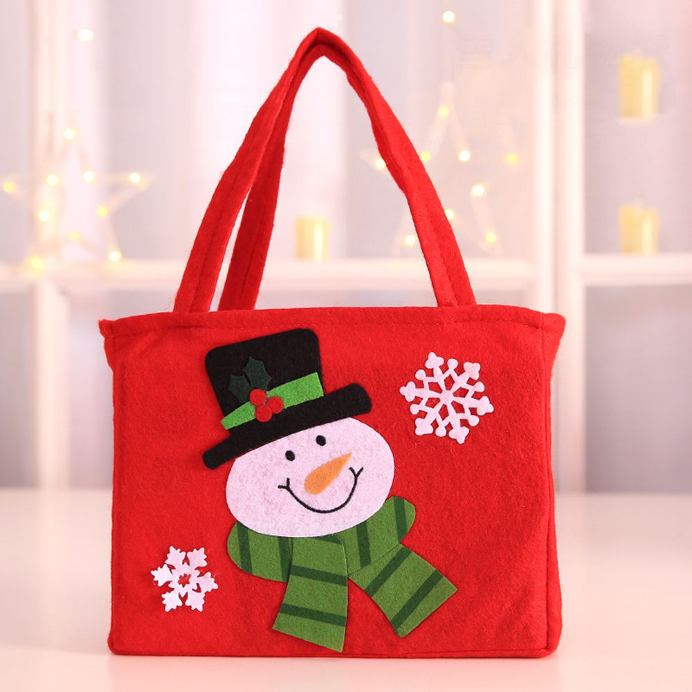 BESHA Snowman ไม่ทอ Santa Claus Elk คริสต์มาสอุปกรณ์ตกแต่งคริสต์มาสกระเป๋าถือตกแต่งคริสต์มาสเทศกาล Party Supplies