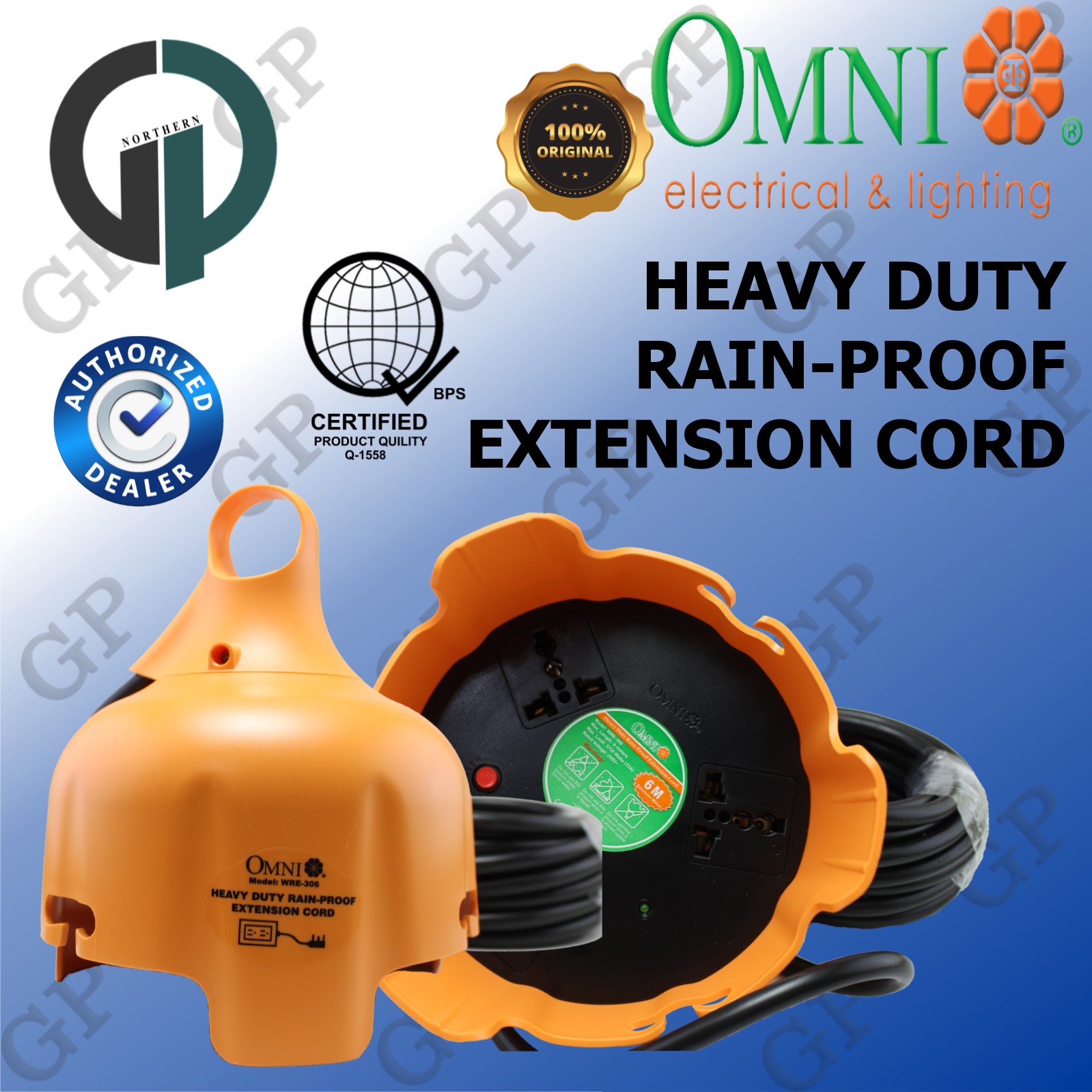 OMNI HEAVY DUTY RAINPROOF EXTENSION CORD ( WRE306 ) GPNorthern