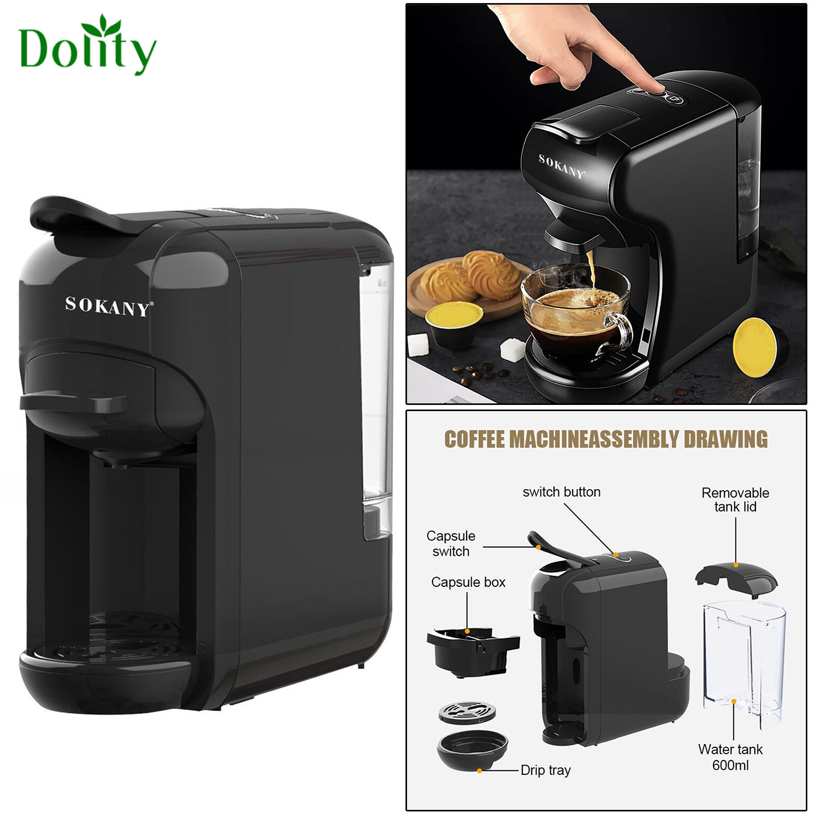 Dolity 510 Cups Coffee Maker Stainless Steel Drip Coffee Machine Tea Maker 20 Bar Lazada PH