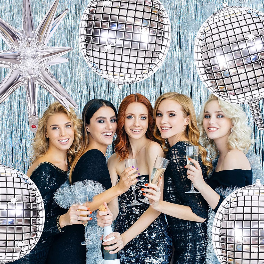 Riesige Disco-Ball-Ballons (9 Stück) – 22 Zoll, Metallic & 360°-Effekt Für 80er/90er-Partys