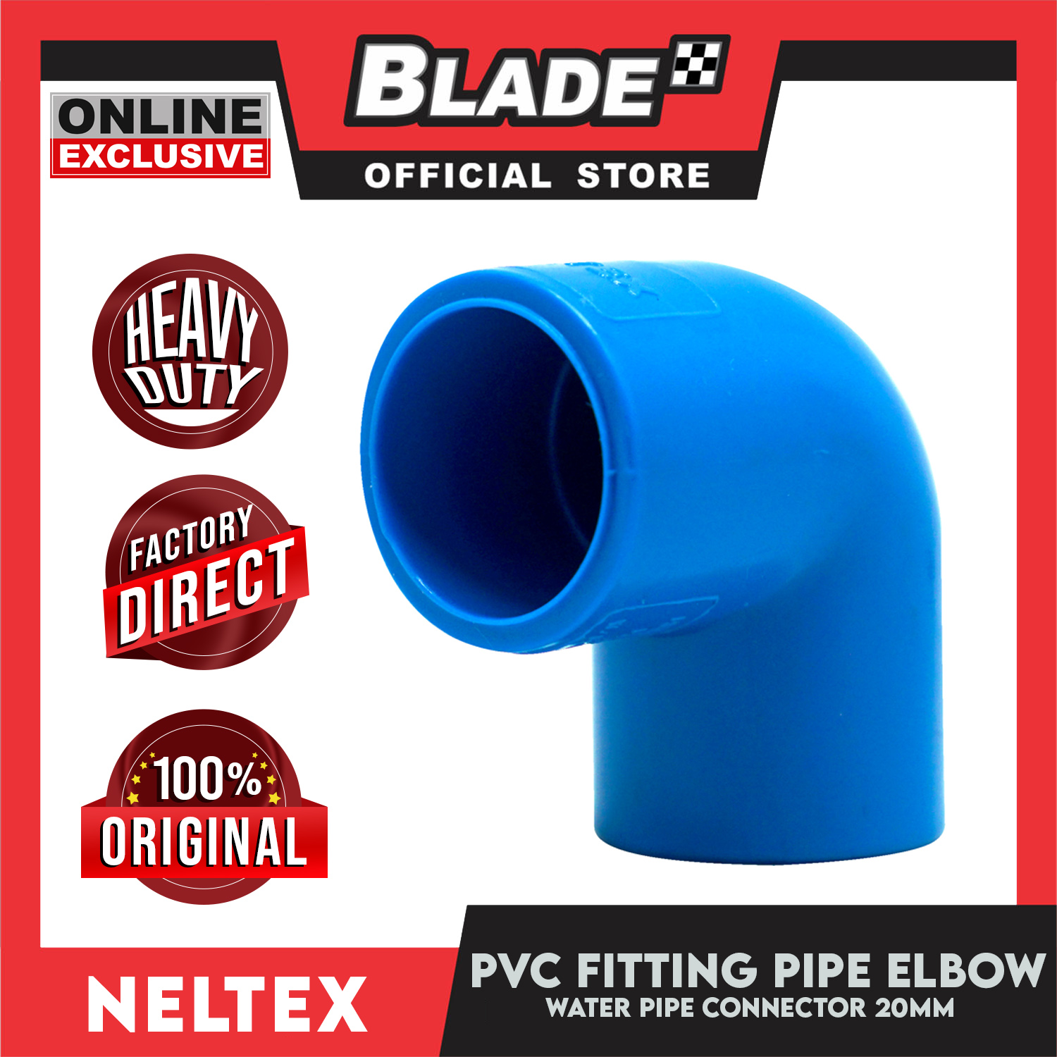 Neltex PVC Water Fitting Pipes Elbow 20mm (1/2inch) x 90° Connector Two