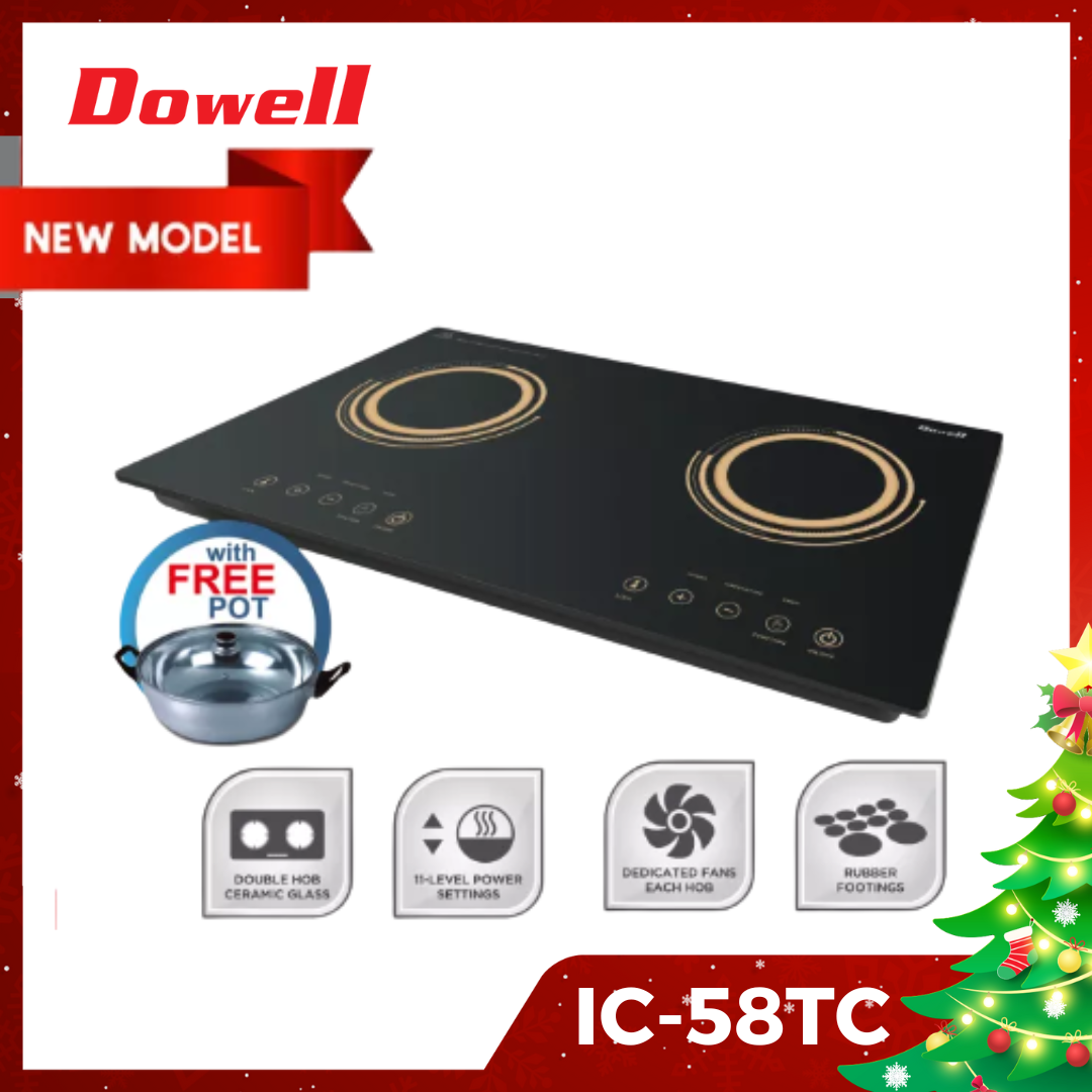 Dowell IC58TC Double Burner Cooktop Touchscreen Energy Efficient