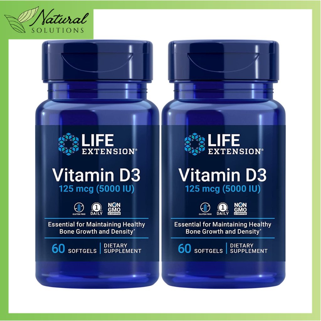 Natural Solutions Life Extension Vitamin D3 125 mcg (5,000 IU) Vitamin