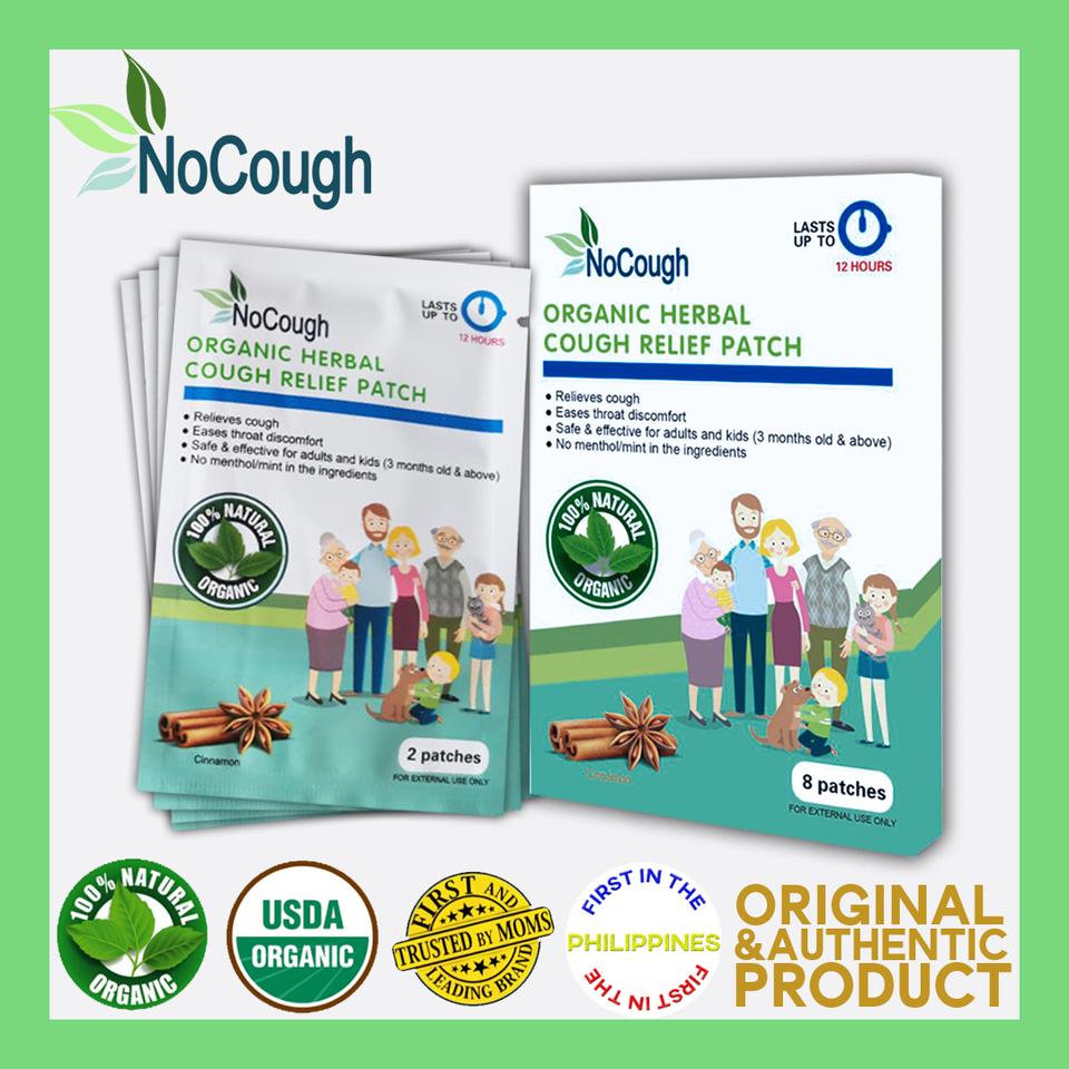 No Cough Organic Herbal Cough Relief Patch 100 AUTHENTIC 12 PATCHES