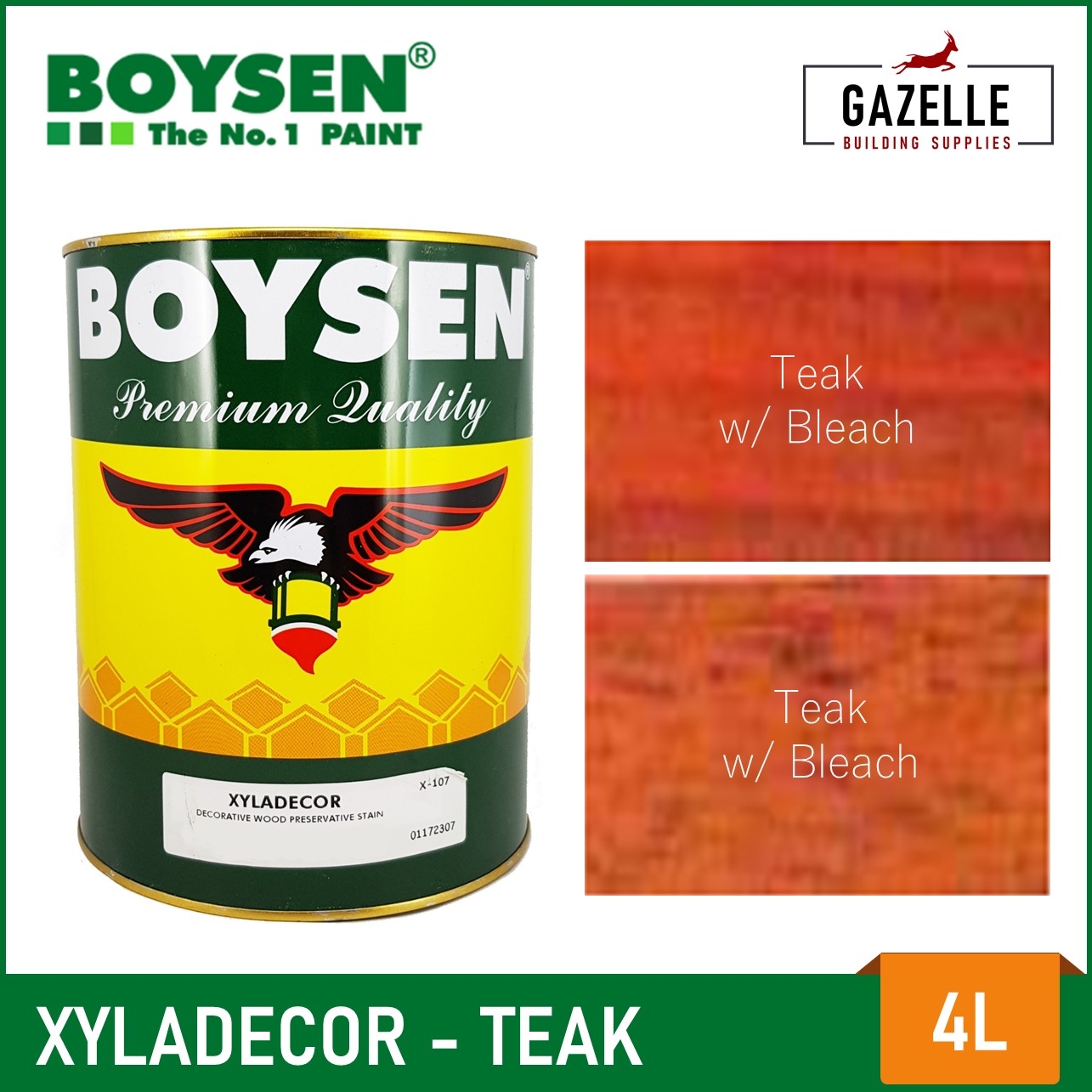 Boysen Xyladecor Wood Stain Teak 4L (For Exterior Wood) Lazada PH