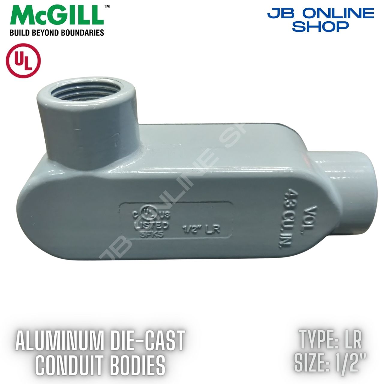 McGILL LR Conduit Body Aluminum DieCast UL Standard High Quality