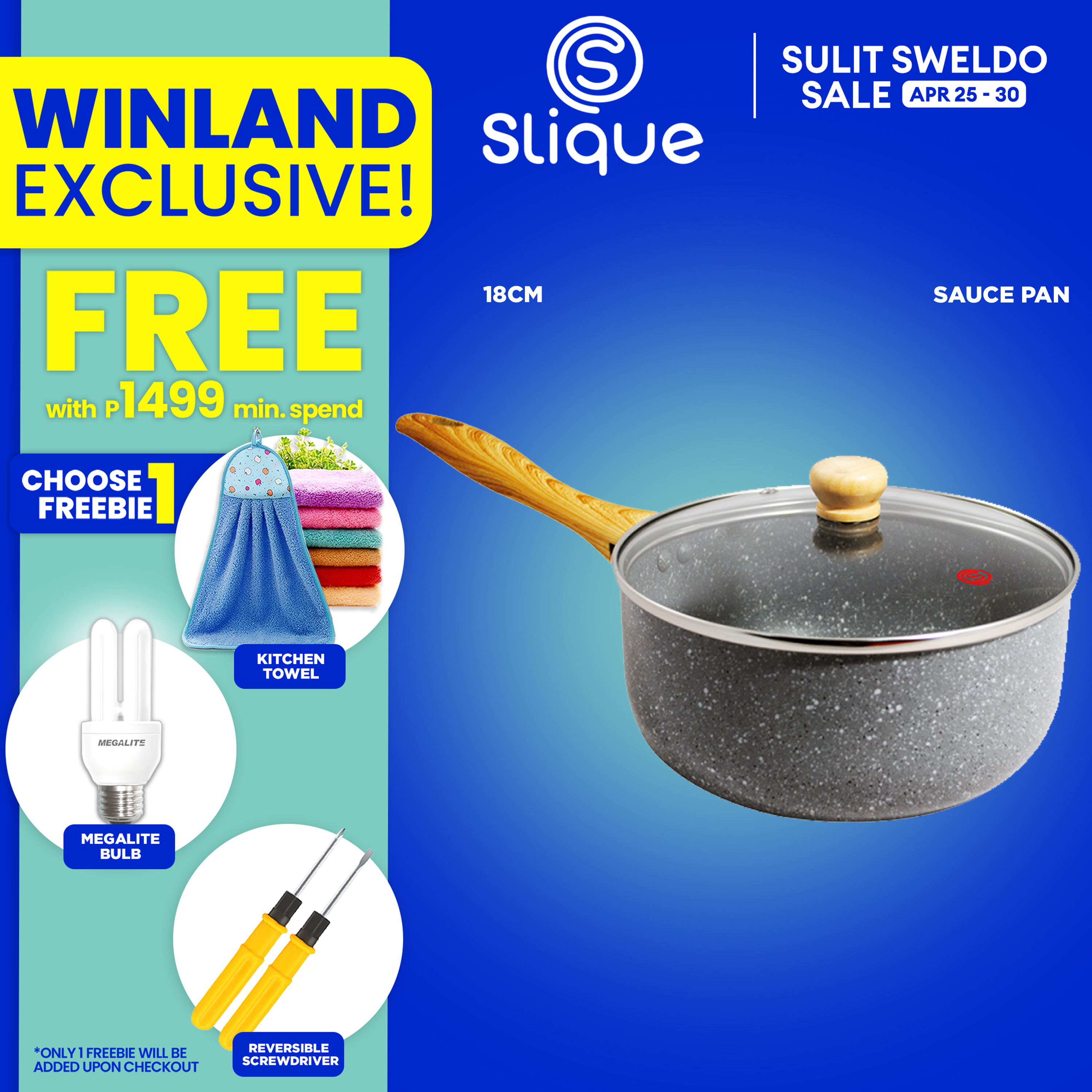 SLIQUE by Winland Marble Sauce Pan Premium Multi Layer NonStick Marble