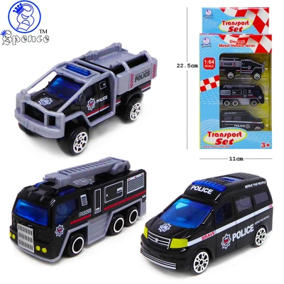 Spence 1:64 3 Pcs Diecast Police Vehicle Playset RIC (A1982SP) Raion Construction and Rescue Vehicle Toy Cars for Boys Cars for Kids Trucks for Kids
