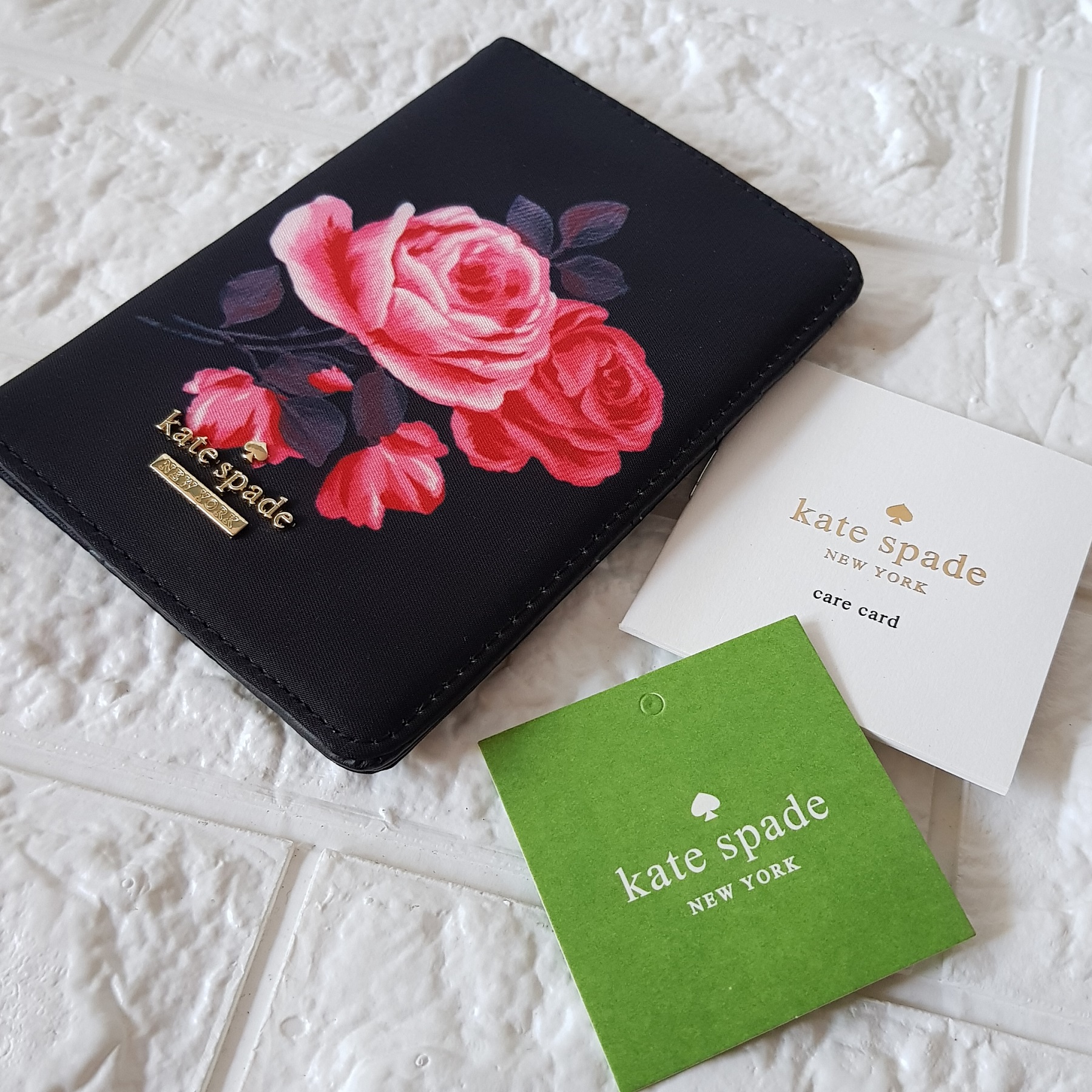 Kate Spade Classic Nylon Bifold Passport Holder - Lyla Black with Red Rose  Design | Lazada PH