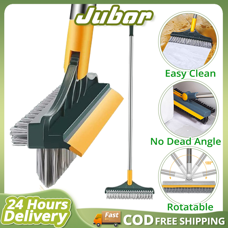 Floor Scrub Brush, 3 in 1 Scrape Brush Stiff Bristle Shower Scrubber,  44.5'' Retractable Long Handle Gap Floor Brush Kitchen Crevice Cleaning  Brush