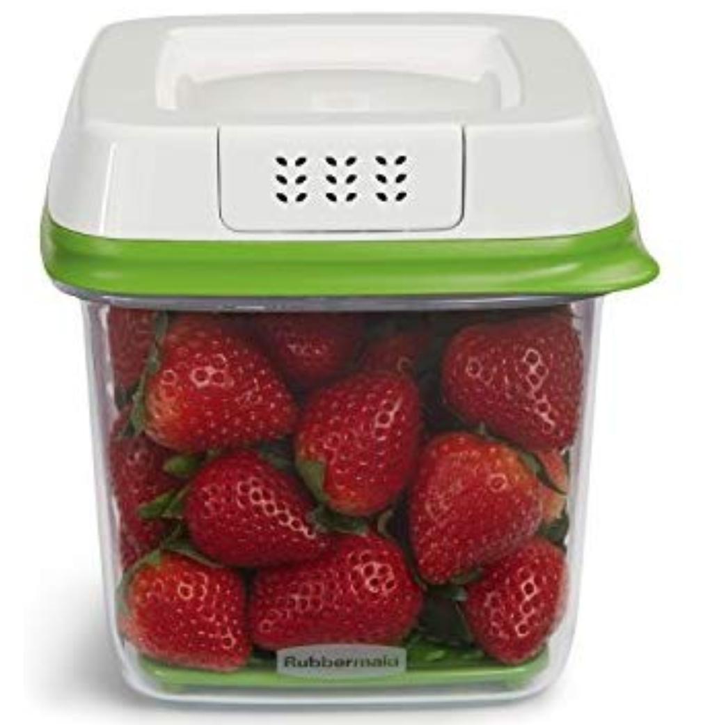 Rubbermaid FreshWorks Produce Saver Food Storage Container, Medium, 6.3Cup, Green