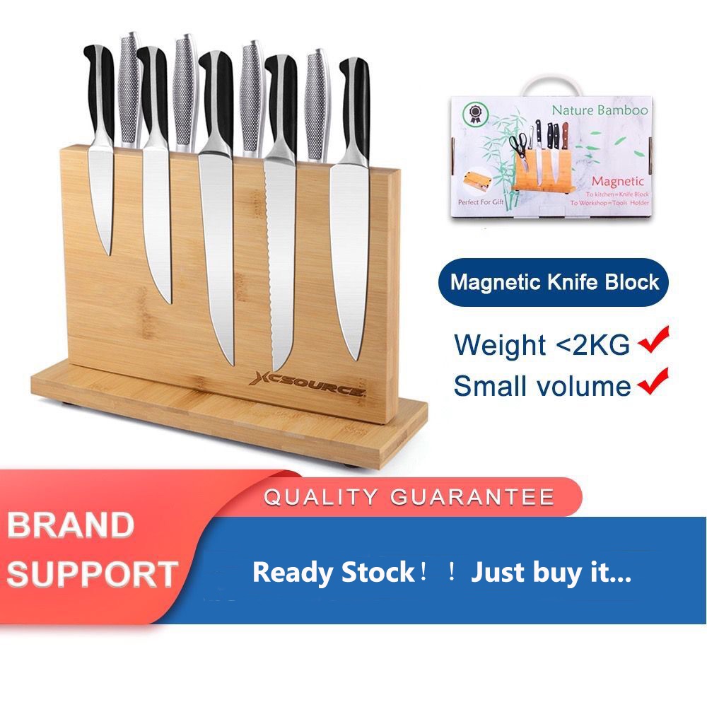 Knife Block Natural Bamboo Holds with Powerful