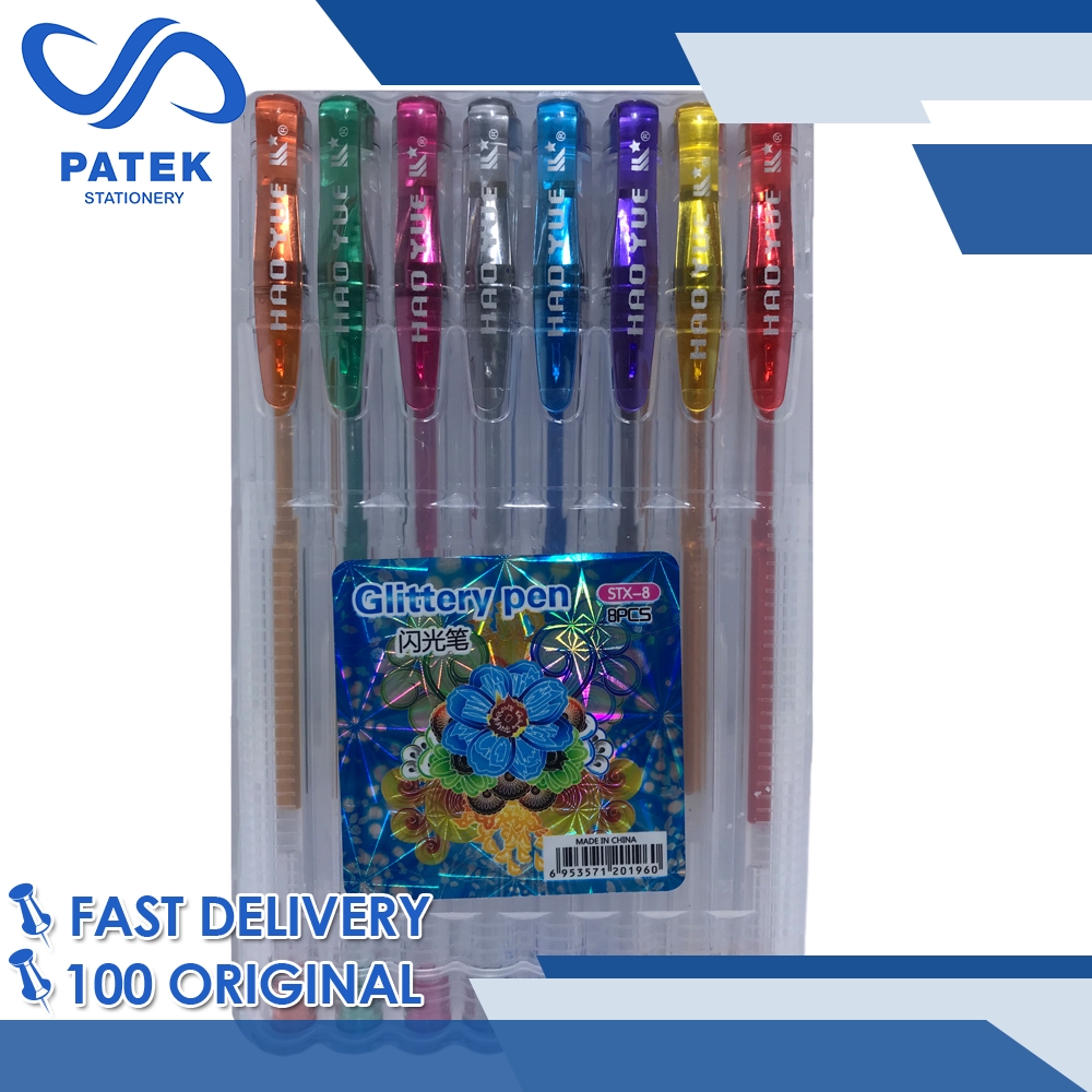 Patek Stationery 8 in 1 Hao Yue Glittery and Highlighter Pen AS121