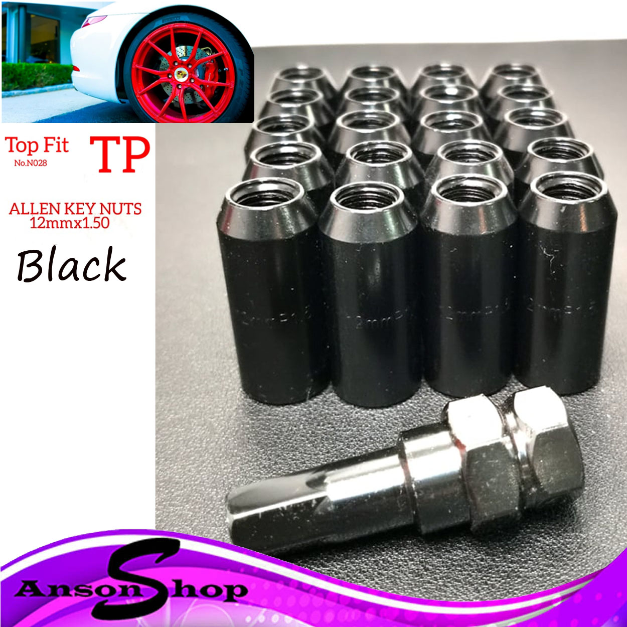 TOP FIT Steel Lug Nuts 12mm x 1.50 Allen Key Nuts Lazada PH