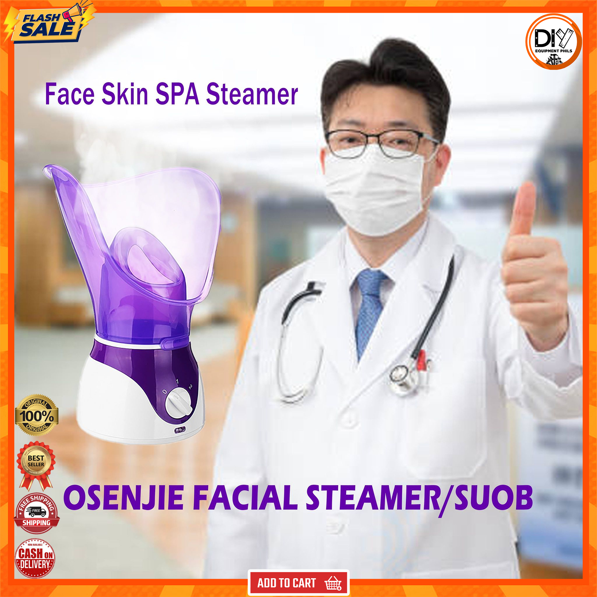 ORIGINAL FACIAL STEAMER SPA SINUS STEAM THERAPY HOT STEAM INHALER