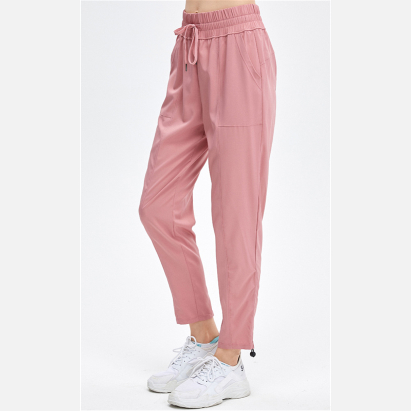 Women Drawstring Loose Sport Pants Breathable Pants For Outdoor Running Training Female Elastic