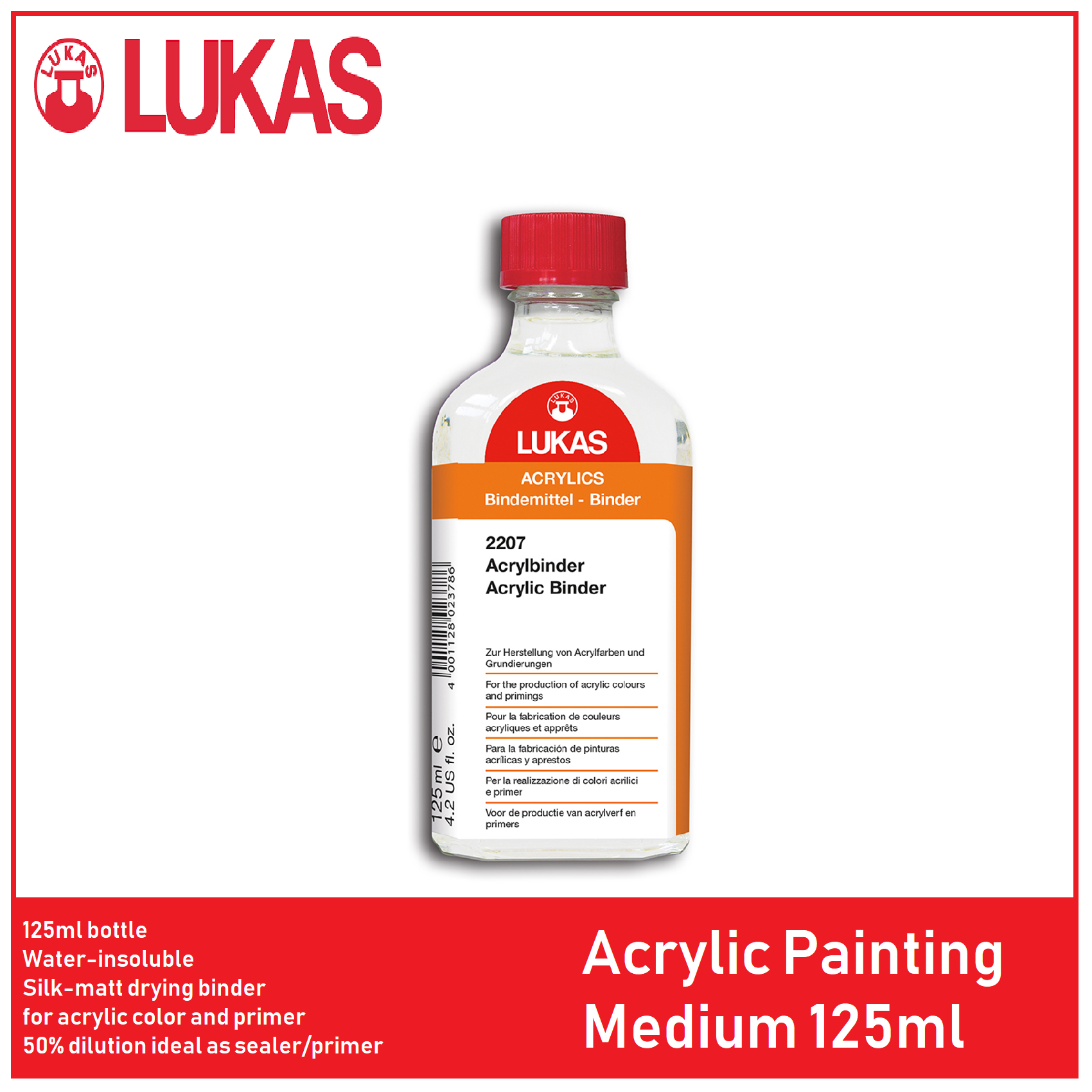 Lukas Acrylic Painting Medium (Acrylic Binder) 125ml German Quality
