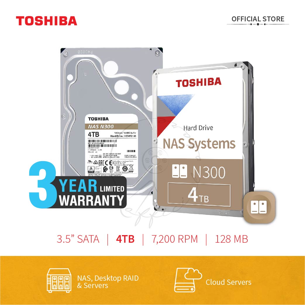 TOSHIBA N300 4TB NAS Desktop PC Internal Hard Disk Drive IHDD 3.5" Inch
