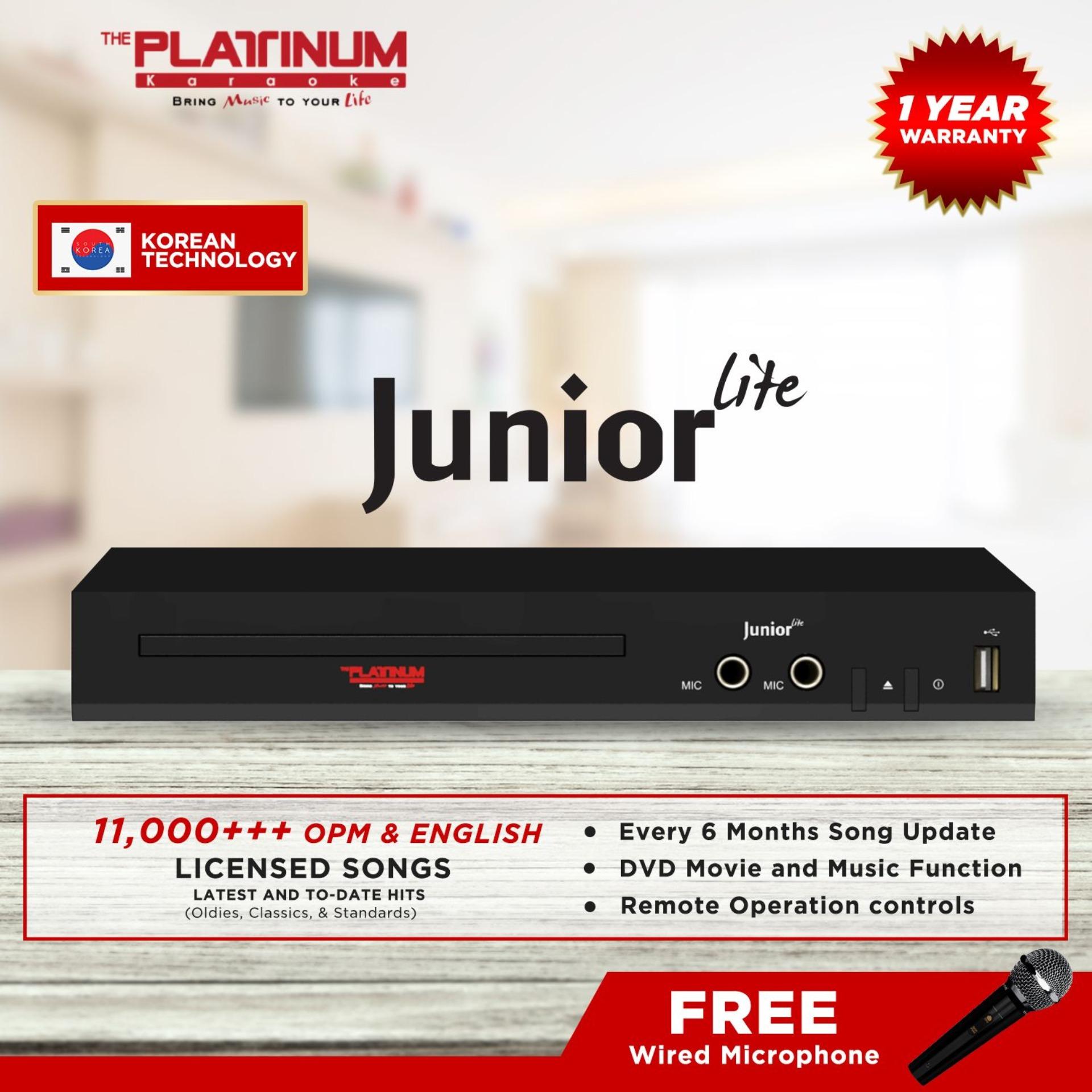 The Platinum Junior Lite Ks 5 Dvd Karaoke Black With 11000 Songs With Free Platinum Wired Microphone