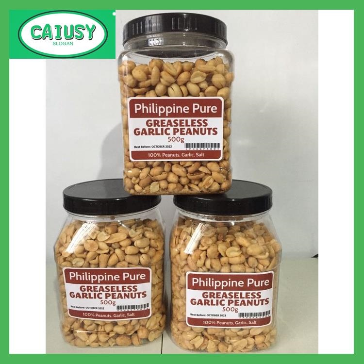 Caiusy Philippine Pure GREASELESS GARLIC PEANUTS 500g Jar Lazada PH