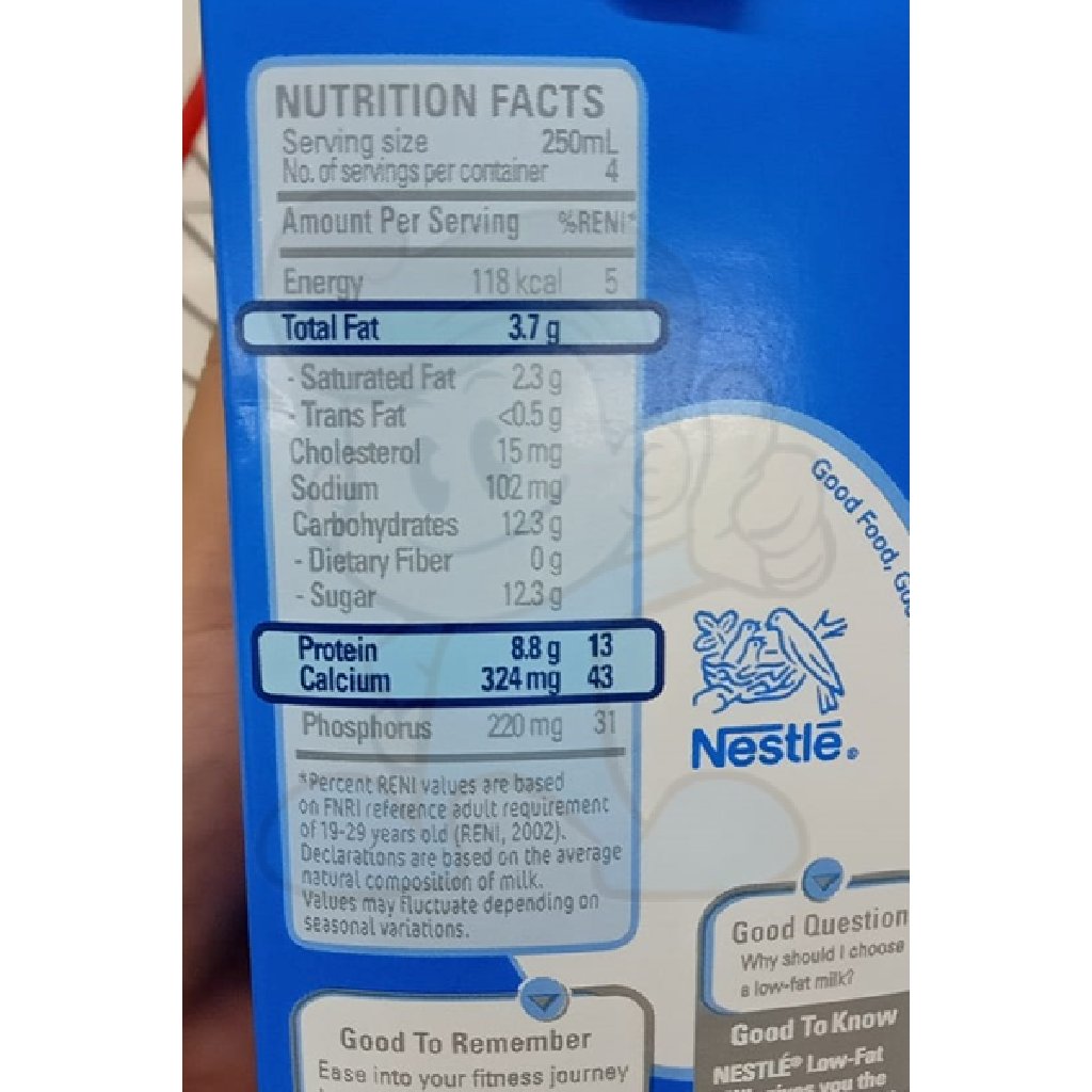 non fat milk nutrition facts