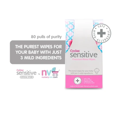 Cycles Sensitive Premium Baby Water Wipes 80s