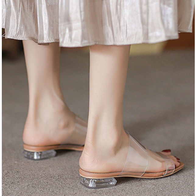 Transparent deals sandals flat