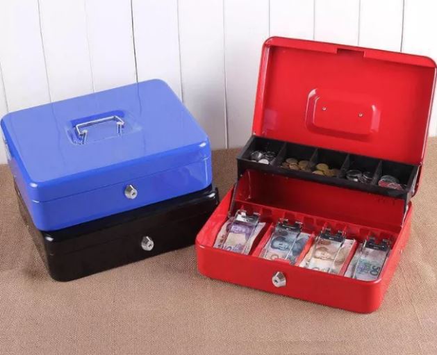 ACB Cash Box With Money Tray And Lock, Money Box With Cash Tray Money