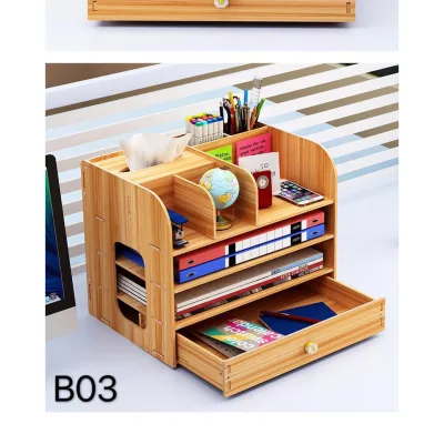 Hot Wood Desktop Stand Holder Pencil Pen Office Home Organizer Multifunction DIY Organizer