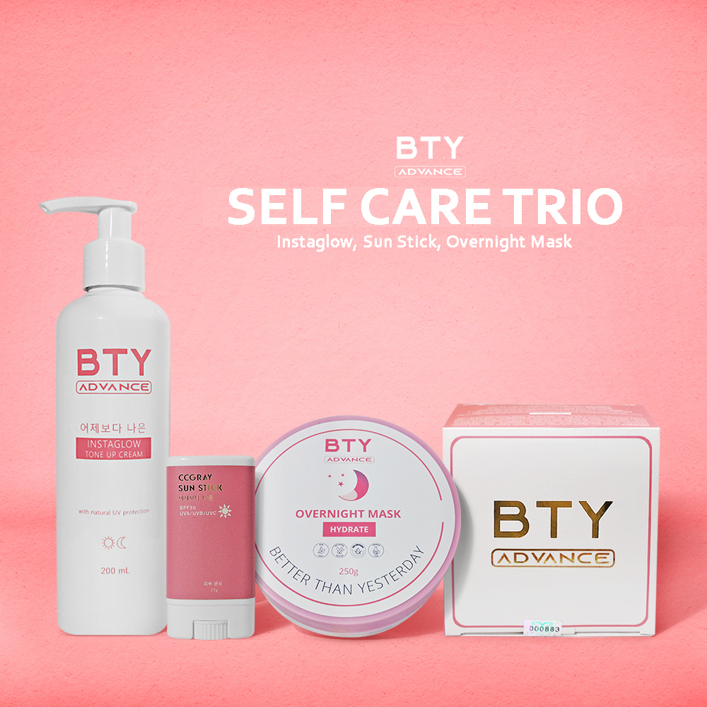 BTY Advance #SelfCareTrio - Instaglow, Sun Stick, Overnight Mask ...