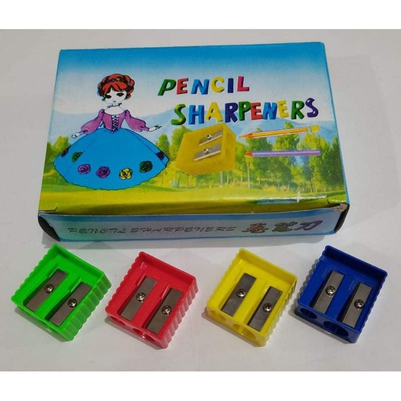 24pcs Single Hole Pencil Sharpeners, Bulk Plastic Manual Pencil Sharpener Blue