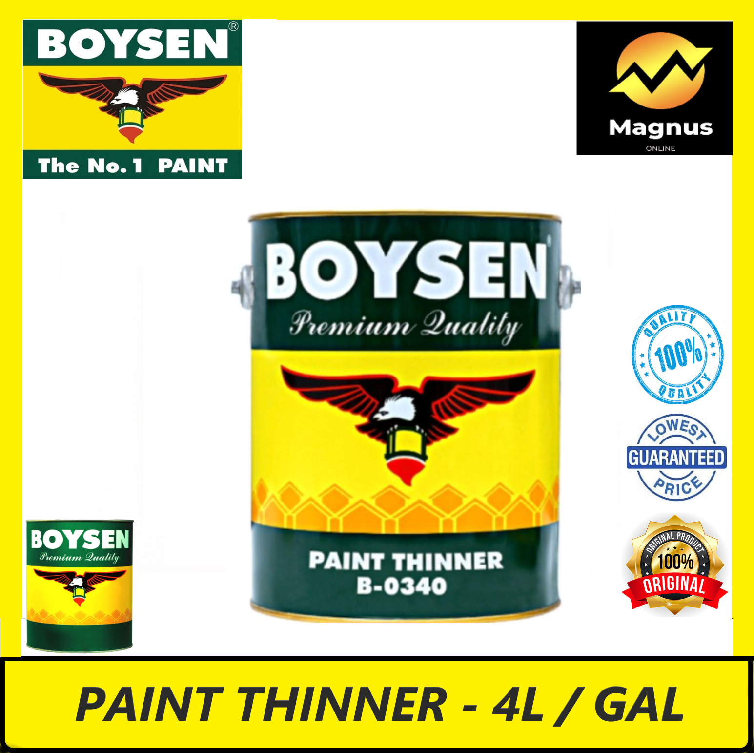 Boysen Paint Thinner B0340 4L / GAL Lazada PH