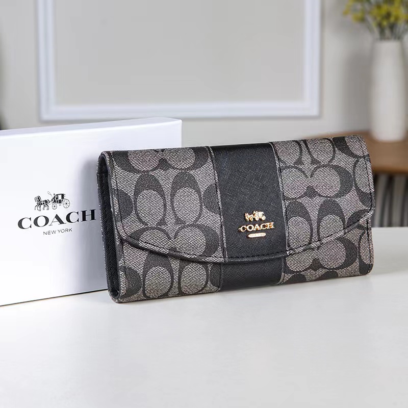 Coach High Quality Leather Long Wallet with Box | Lazada PH