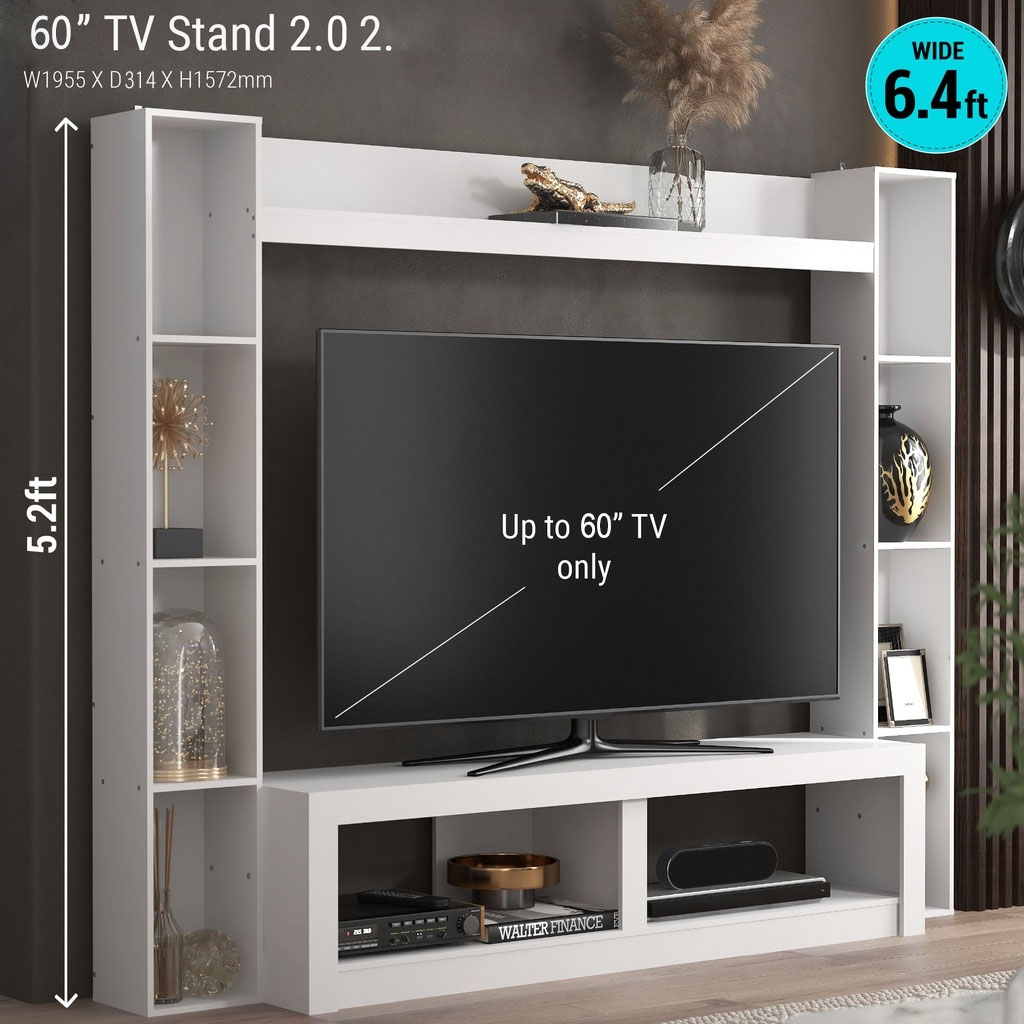 FVALLEY TV Cabinet Wall TV Stand Furniture Media TV Storage TV Display ...