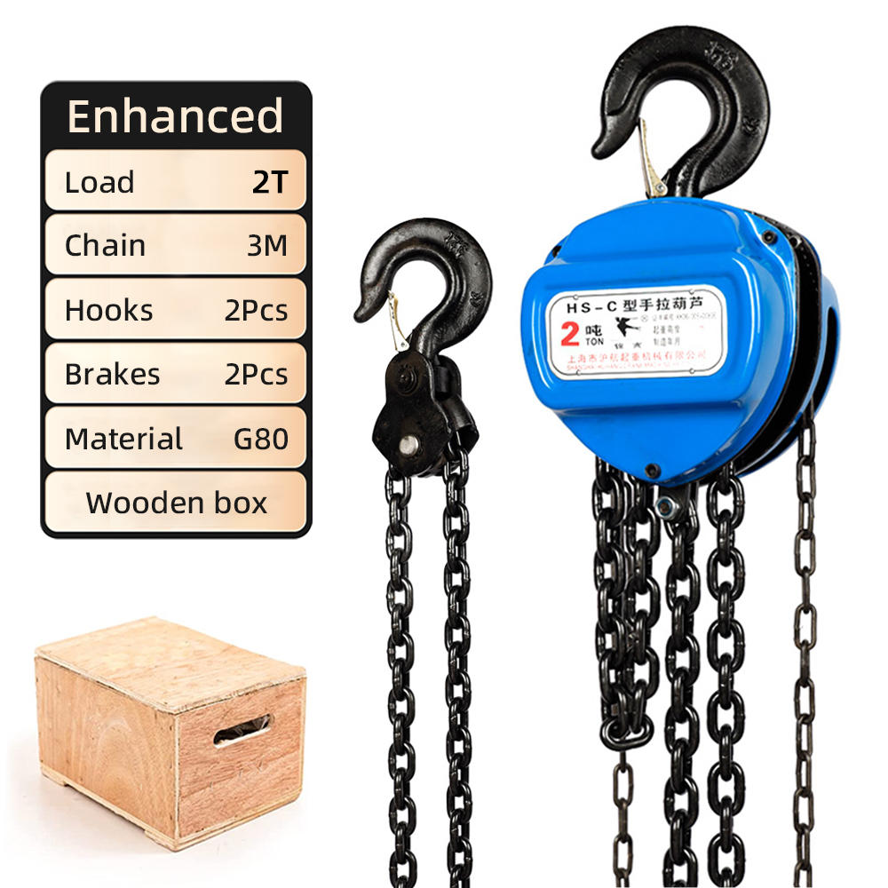 2 Tons Chain Block 1 Ton with 3 meters Chain Heavy duty Lifting with