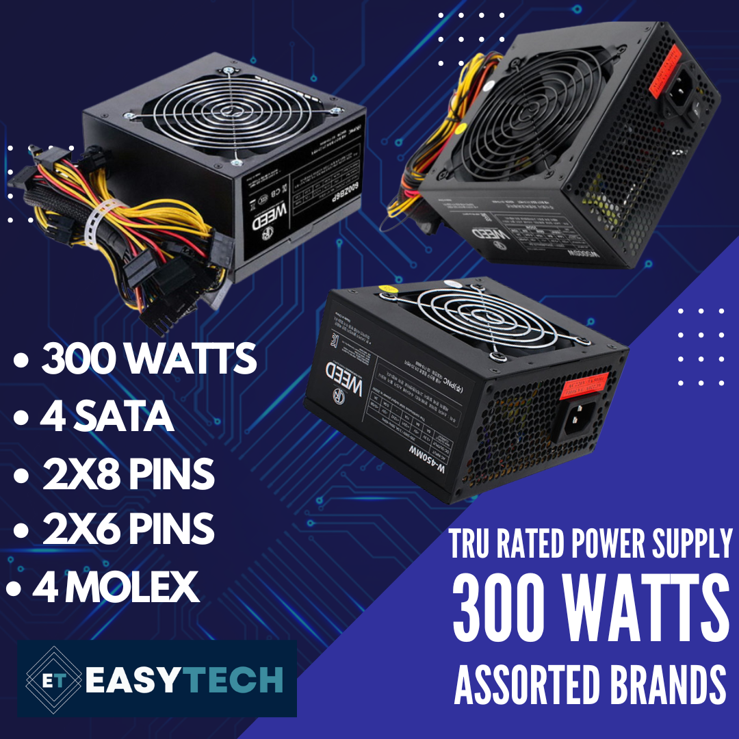 EASYTECH True Rated PSU 300 Watts Assorted Brand Power Supply