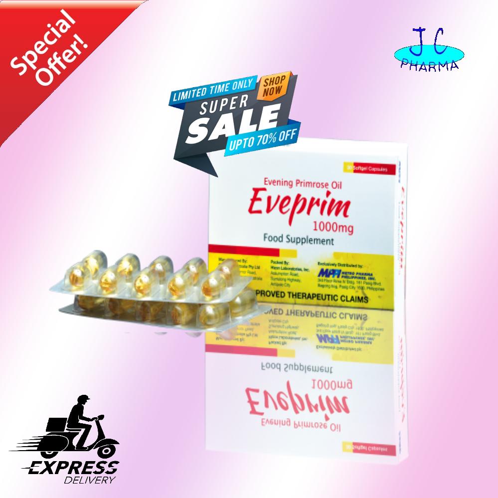 EVEPRIM Evening Primrose Oil Softgel Cap 1000mg 30 capsules Lazada PH