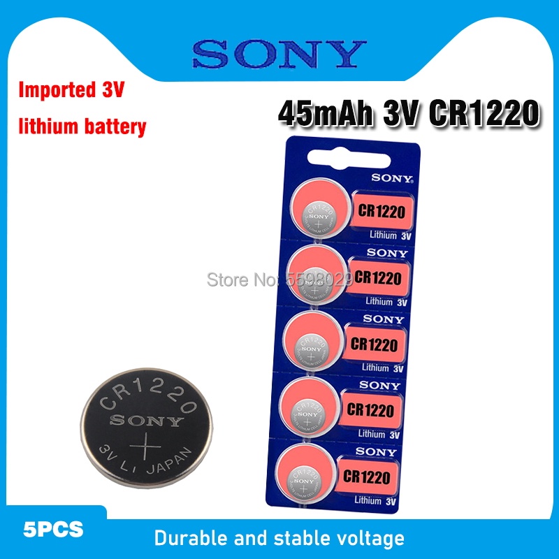 5PCS CR1220 3V Lithium Battery DL1220 CR 1220 BR1220 LM1220