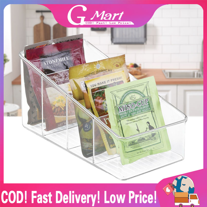 Large Plastic Food Packet Organizer Caddy Storage Station for Kitchen