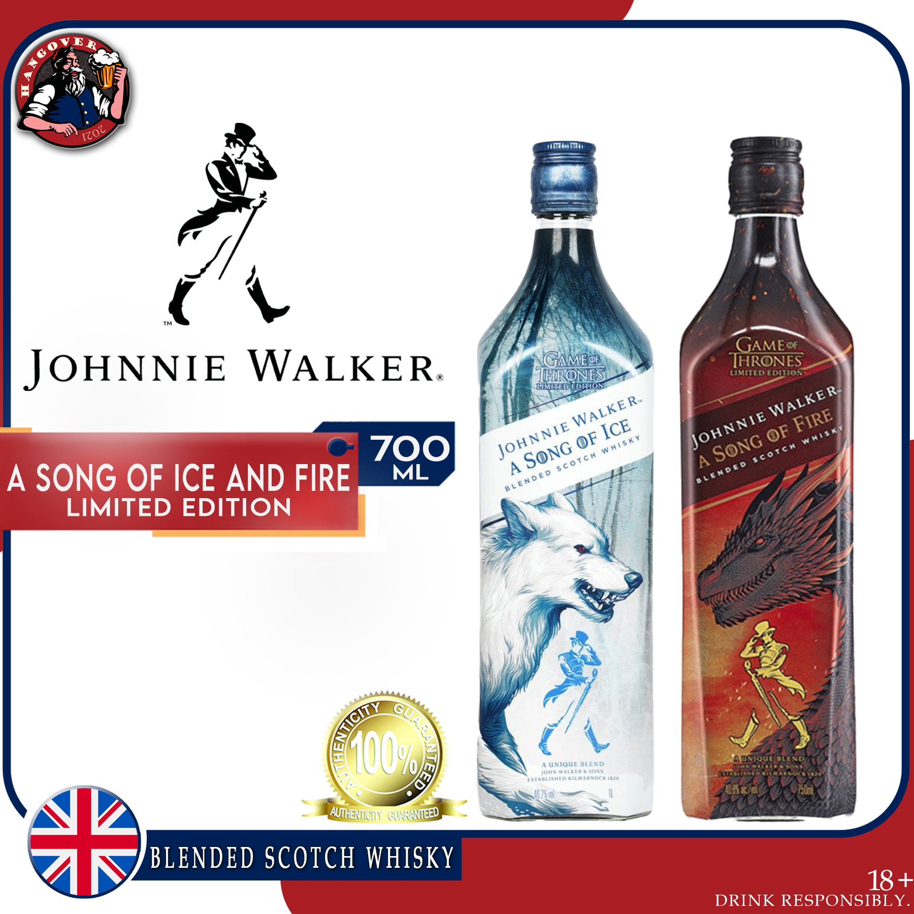 Johnnie Walker A Song of Fire and Ice Limited Edition Bottles, 2 Bottles of 700ml Lazada PH